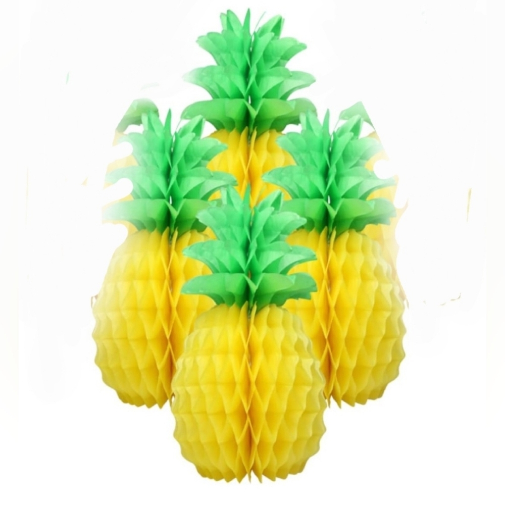 4 Pcs Pineapple Decorations for Tropical  Party Summer Hawaiian Luau